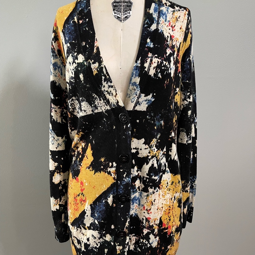 Tory Burch Simone Patterned Abstract Cardigan Mer… - image 1